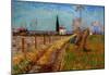 Vincent Van Gogh Path Through a Field with Willows Art Print Poster-null-Mounted Poster