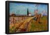 Vincent Van Gogh Path Through a Field with Willows Art Print Poster-null-Framed Poster