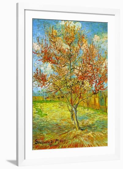 Vincent van Gogh Pink Peach Tree in Blossom Reminiscence of Mauve-Vincent van Gogh-Framed Art Print