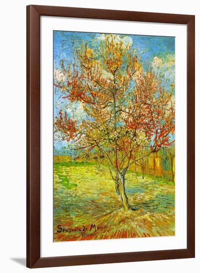 Vincent van Gogh Pink Peach Tree in Blossom Reminiscence of Mauve-Vincent van Gogh-Framed Art Print