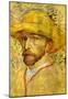 Vincent Van Gogh Self-Portrait with Straw Hat 2 Art Print Poster-null-Mounted Poster