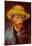 Vincent Van Gogh Self-Portrait with Straw Hat and Pipe Art Print Poster-null-Mounted Poster