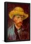 Vincent Van Gogh Self-Portrait with Straw Hat and Pipe Art Print Poster-null-Framed Poster