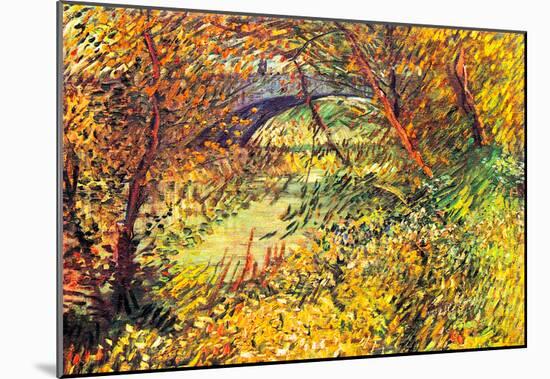 Vincent Van Gogh Shores in the Spring at the Pont de Clichy Art Print Poster-null-Mounted Poster