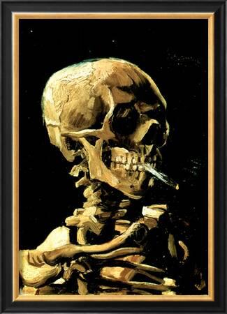 SKULL TETE DE MORT SMOKING Wall Art Poster Grand format A0 Large Print
