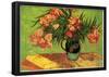 Vincent Van Gogh Still Life Vase with Oleanders and Books Art Print Poster-null-Framed Poster