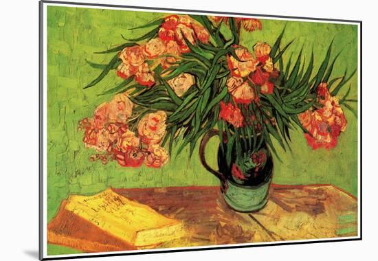 Vincent Van Gogh Still Life Vase with Oleanders and Books Art Print Poster-null-Mounted Poster