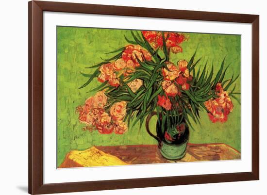 Vincent Van Gogh Still Life Vase with Oleanders and Books-Vincent van Gogh-Framed Art Print