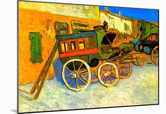 Vincent Van Gogh The Coach of Tarascon Art Print Poster-null-Mounted Poster