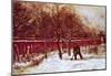 Vincent Van Gogh The Parsonage Garden at Nuenen in the Snow Art Print Poster-null-Mounted Poster
