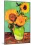 Vincent Van Gogh Three Sunflowers in a Vase 2 Art Print Poster-null-Mounted Poster