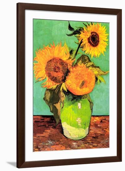 Vincent van Gogh Three Sunflowers in a Vase-Vincent van Gogh-Framed Art Print