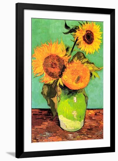 Vincent van Gogh Three Sunflowers in a Vase-Vincent van Gogh-Framed Art Print