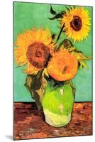 Vincent van Gogh Three Sunflowers in a Vase-Vincent van Gogh-Mounted Art Print