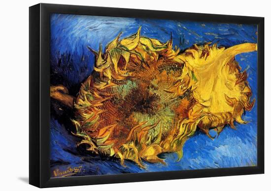 Vincent Van Gogh Two Cut Sunflowers 3 Art Print Poster-null-Framed Poster