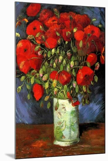 Vincent van Gogh Vase with Red Poppies-Vincent van Gogh-Mounted Art Print