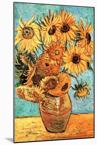 Vincent Van Gogh (Vase with Twelve Sunflowers ) Art Poster Print-null-Mounted Poster