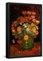 Vincent Van Gogh Vase with Zinnias Art Print Poster-null-Framed Poster