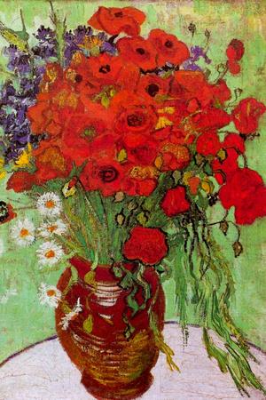 Vincent van Gogh Still Life Red Poppies and Daisies - Wall Art Print, 24x36