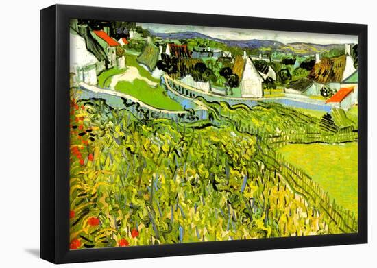Vincent Van Gogh Vineyards with a View of Auvers Art Print Poster-null-Framed Poster