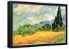 Vincent Van Gogh Wheat Field with Cypresses near Eygalieres Art Print Poster-null-Framed Poster