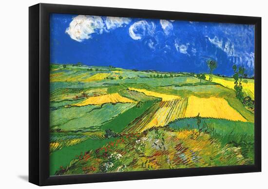 Vincent Van Gogh Wheat Fields at Auvers Under Clouded Sky Art Print Poster-null-Framed Poster