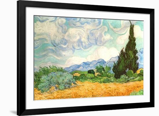 Vincent van Gogh (Wheatfield with Cypresses)-Vincent van Gogh-Framed Art Print