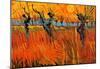 Vincent Van Gogh Willows at Sunset Art Print Poster-null-Mounted Poster