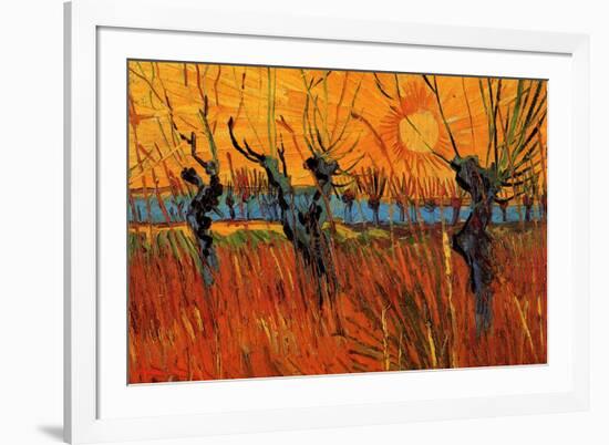Vincent van Gogh Willows at Sunset-Vincent van Gogh-Framed Art Print