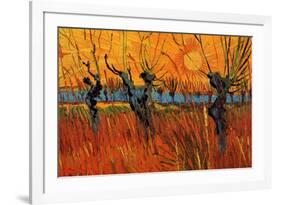 Vincent van Gogh Willows at Sunset-Vincent van Gogh-Framed Art Print