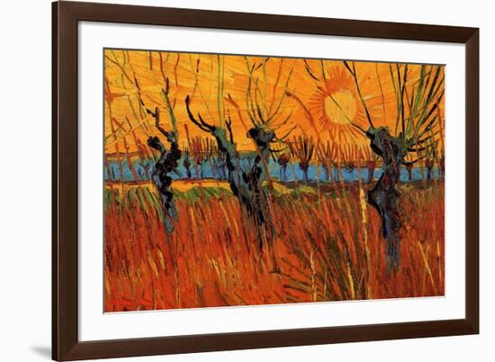 Vincent van Gogh Willows at Sunset-Vincent van Gogh-Framed Art Print