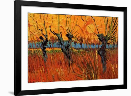 Vincent van Gogh Willows at Sunset-Vincent van Gogh-Framed Art Print