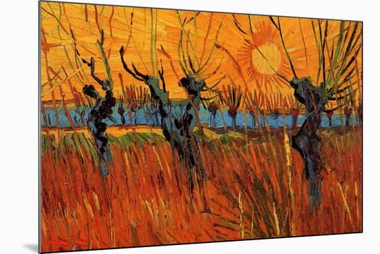 Vincent van Gogh Willows at Sunset-Vincent van Gogh-Mounted Art Print