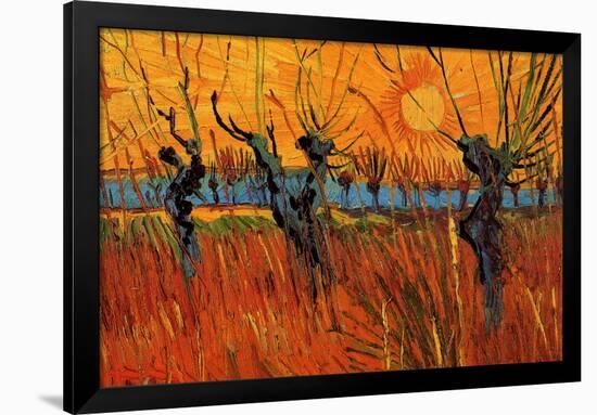 Vincent van Gogh Willows at Sunset-Vincent van Gogh-Framed Art Print