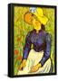 Vincent Van Gogh Young Peasant Woman with Straw Hat Sitting in the Wheat Art Print Poster-null-Framed Poster