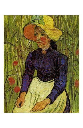 Vincent van Gogh Landscape at Saint-Remy Field with Peasant Print Poster 19x13