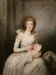 Portrait of Lady Boynton, Seated in White Costume with Her Child, in an Interior-Vincente Carducho-Giclee Print