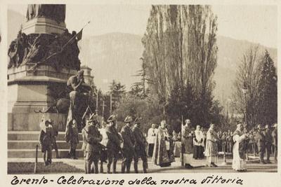Piazza Dante in Trento the Day of the Celebration of the Victory During the First World War