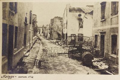 Rubble of a Street in Asiago During the First World War
