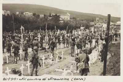 Soldiers on a Visit to the Cemetery in the Karst Straussina