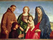 The Virgin and Child with St. Francis, a Female Saint and Donor (Oil on Panel)-Vincenzo Di Biagio Catena-Giclee Print