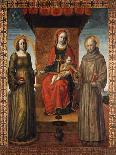 Enthroned Madonna and Child with Saints Bernardino and Catherine of Alexandria-Vincenzo Foppa-Giclee Print