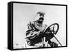 Vincenzo Lancia at the Wheel of a Car-null-Framed Stretched Canvas