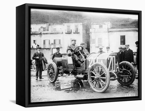 Vincenzo Lancia Taking Part in the Targa Florio Race, Sicily, April 1907-null-Framed Stretched Canvas