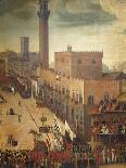 Bull Hunting in Piazza Del Campo in 1546, Circa 1585-Vincenzo Rustici-Giclee Print