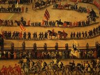 Procession of Contrade (Detail) (A Contrada Is a District in Siena, Italy)-Vincenzo Rustici-Stretched Canvas