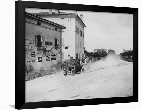 Vincenzo Trucco Driving a De Dietrich, in the Coupe Florio, Bologna, Italy, 1908-null-Framed Photographic Print