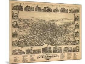 Vineland, New Jersey - Panoramic Map-Lantern Press-Mounted Art Print