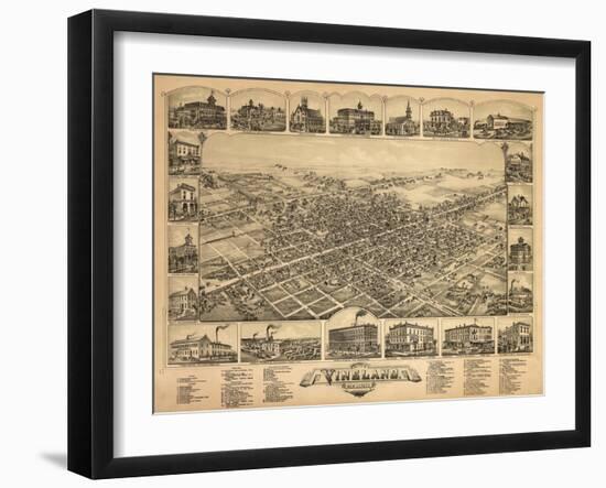 Vineland, New Jersey - Panoramic Map-Lantern Press-Framed Art Print