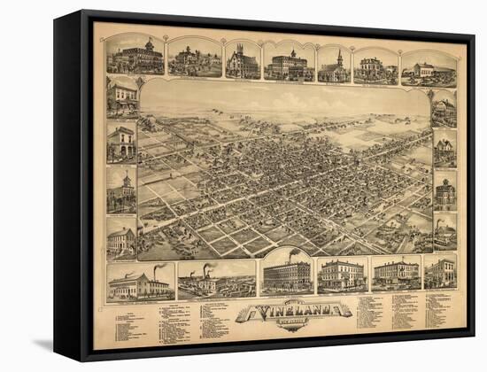 Vineland, New Jersey - Panoramic Map-Lantern Press-Framed Stretched Canvas